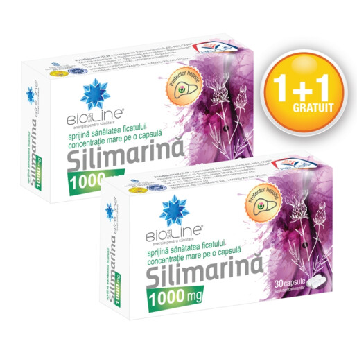 Silimarina 1000 mg, 30 + 30 comprimate GRATUIT, Biosunline