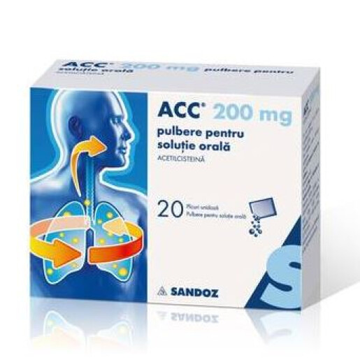 ACC 200 pulbere, 20 plicuri, Sandoz