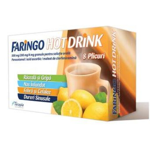 Faringo Hot Drink, 8 plicuri, Terapia