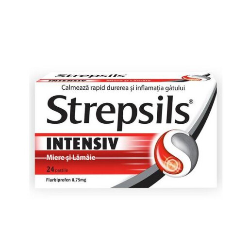 Strepsils Intensiv miere si lamaie, 24 comprimate, Reckitt Benckiser