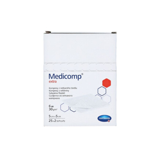 MEDICOMP extra nesterile 5 x 5 cm, HARTMANN