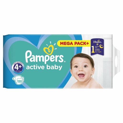 Scutece Pampers Active Baby 4+  Mega Box 120 buc