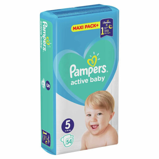 Scutece Pampers Active Baby 5 Junior Jumbo Pack 54 buc
