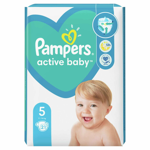 Scutece Pampers Active Baby 5 Carry Pack, 21 buc
