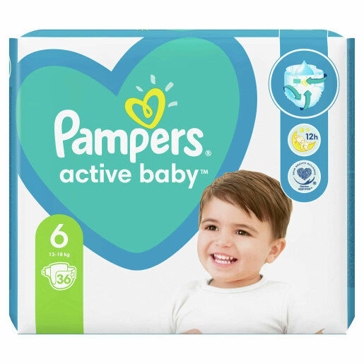 Scutece Pampers Active Baby 6 Value Pack 36 buc