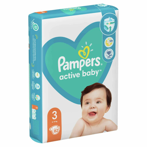 Scutece Pampers Active Baby 3 Midi Jumbo Pack 82 buc