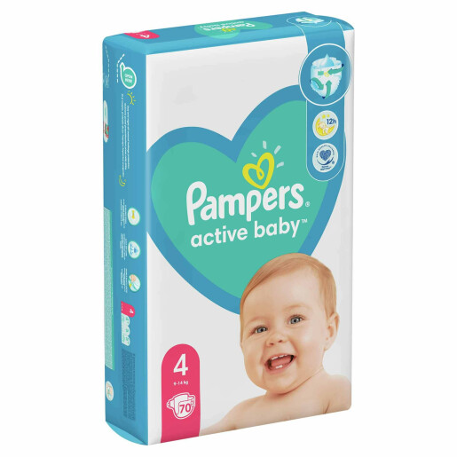 Scutece Pampers Active Baby 4 Maxi Jumbo Pack 70 buc