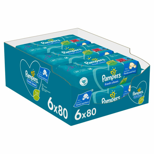 Servetele umede Pampers Fresh Clean 6pk (6*80 buc)