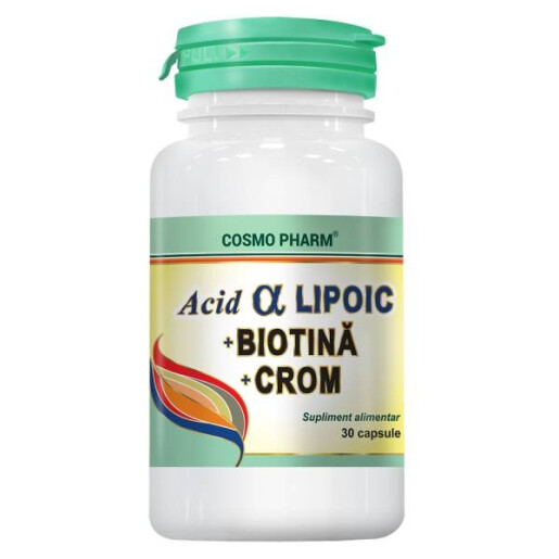 Acid Alfa Lipoic Biotina Crom, 30 tablete, Cosmopharm