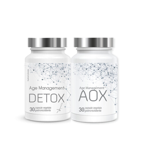 Pachet Age Management - AOX+DETOX, 30 cps + 30 cps, BioSunLine