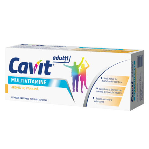 Cavit Adulti cu aroma de vanilina, 20 comprimate masticabile, Biofarm