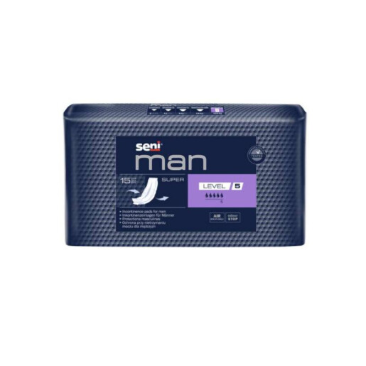 Absorbante urologice pentru barbati, Seni Man Super Level 5, 15 buc, Seni