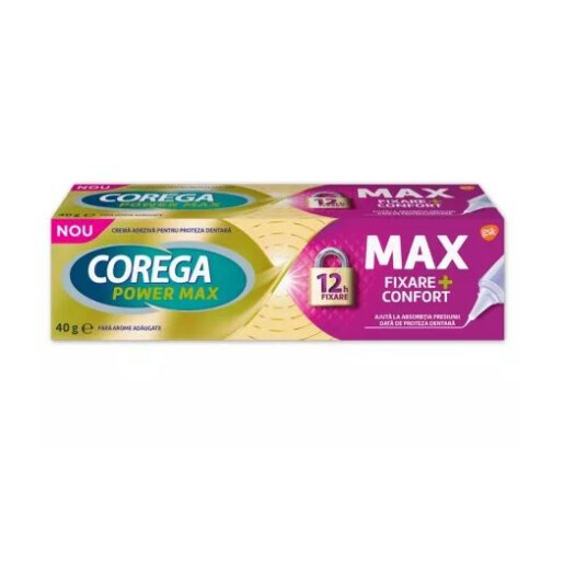 Crema adeziva pentru proteza dentara Corega Power Max Fixare + Confort, 40g, GSK