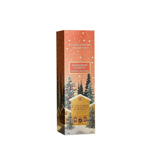 Difuzor parfumat cu betisoare 100ml Mandarine Confite (Mandarina confiata), Collines de Provence