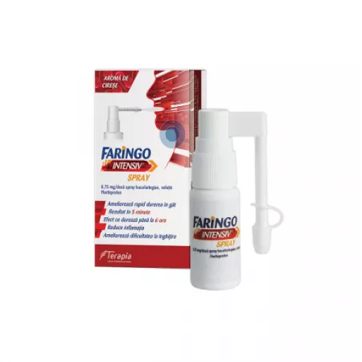 Faringo intensiv spray, 8,75 mg/doza, 15 ml, Terapia