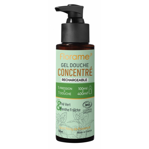 Gel dus concentrat ceai verde-menta BIO 100ml, FLORAME
