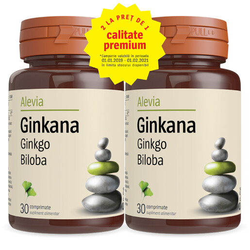Ginkana Ginkgo biloba 40mg, 30+30 comprimate, Alevia
