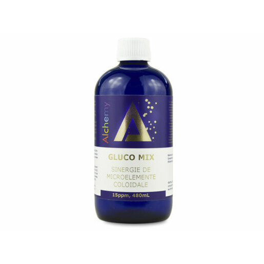 Gluco Mix, sinergie de aur, argint, crom si vanadiu coloidal 15ppm, Pure Alchemy