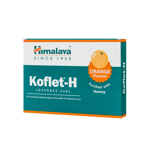 Koflet-H cu aroma de portocale, 12 pastile de supt, Himalaya