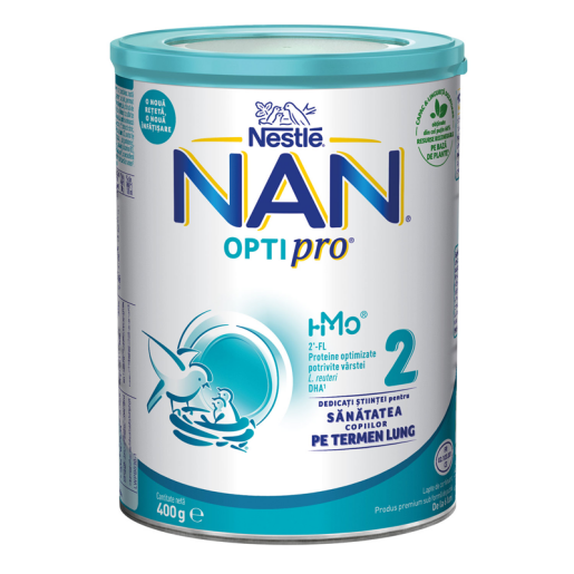 Lapte de continuare pentru sugari Nestlé NAN OPTIPRO 2 HMO, de la 6 luni, 400g