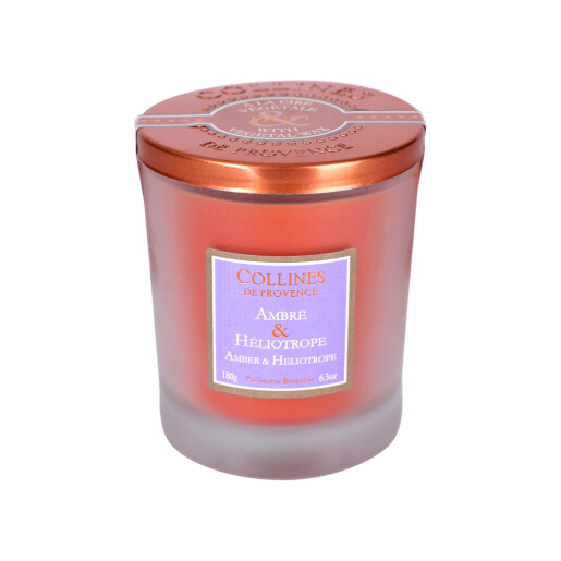 Lumanare parfumata naturala Ambra&Heliotrop 180g, COLLINES DE PROVENCE