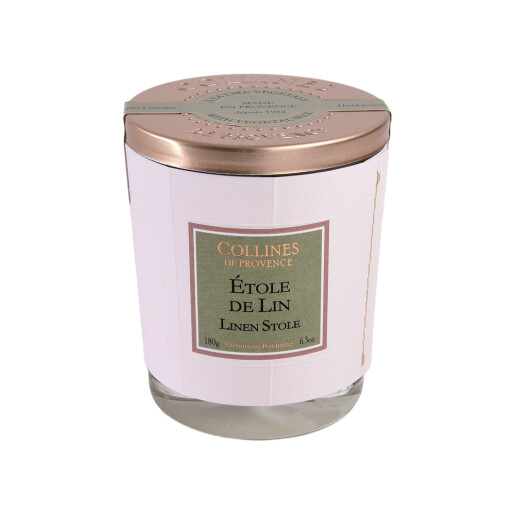 Lumanare parfumata naturala Etole de lin 180g, COLLINES DE PROVENCE