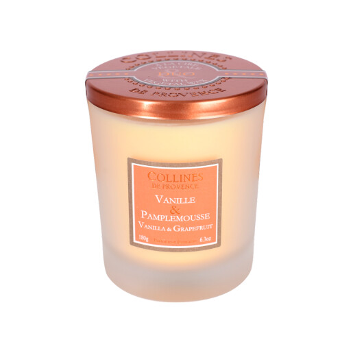 Lumanare parfumata naturala Vanilie&Grapefruit 180g, COLLINES DE PROVENCE