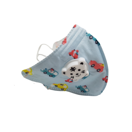 Masca copii KN95 cu valva, cu desene, set cu 5 buc