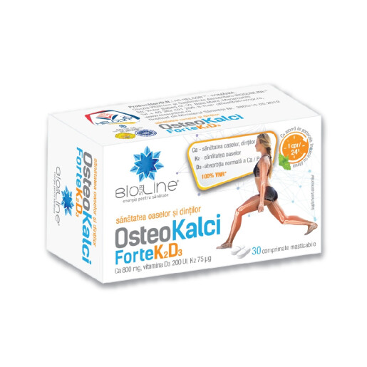 Osteo KalciForte K2D3, 30 comprimate, BioSunLine