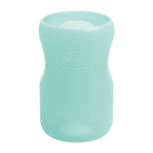 Protectie silicon ptr. biberon din sticla cu Gat Larg 270ml., Verde Menta,Dr.Brown