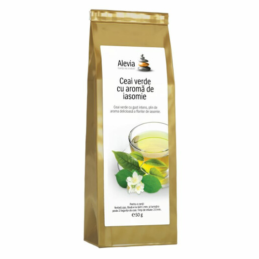 Ceai verde cu aromă de iasomie, 35g, Alevia