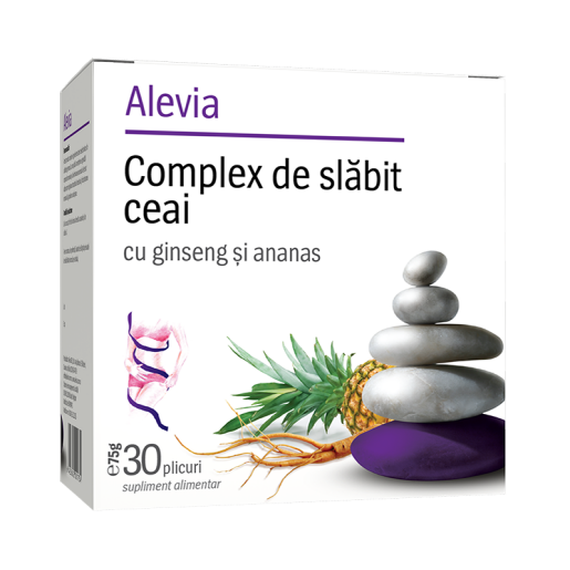 Complex de slăbit ceai cu ginseng și ananas, 30 plicuri, Alevia