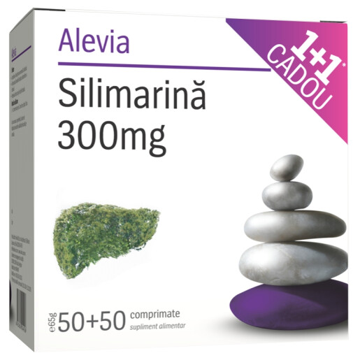 Silimarină 300mg, 50+50 comprimate, Alevia
