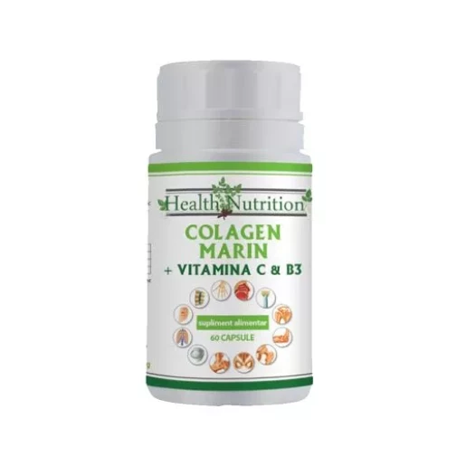 Colagen marin Forte + Vitamina B3 + Vitamina C 60 tablete, Health Nutrition