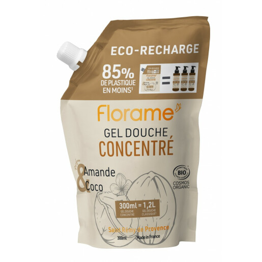 Rezerva gel dus concentrat migdala-cocos BIO 200ml, FLORAME