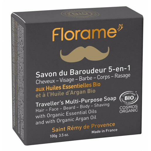 Sapun voiaj 5 in 1 barbati BIO 100g, FLORAME