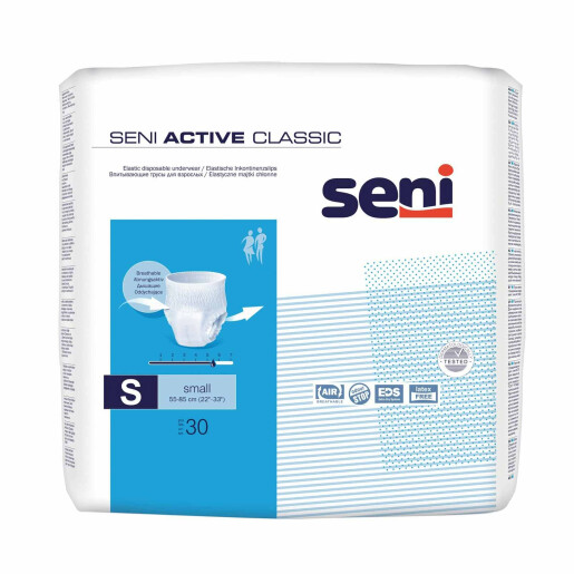 Scutece (tip chilot) adulti Seni Active Classic, S, 30 buc