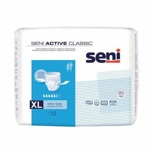 Scutece (tip chilot) adulti Seni Active Classic, XL, 10 buc