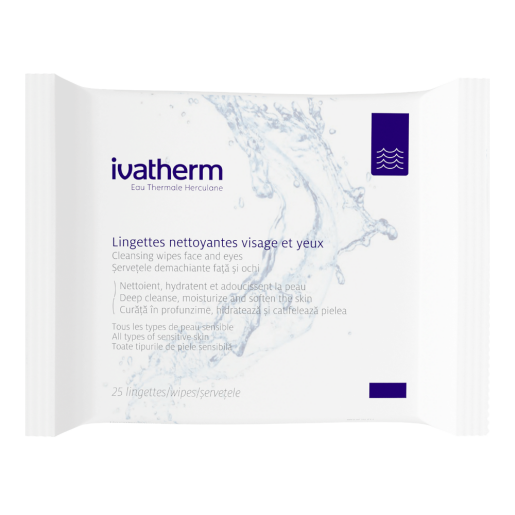 Servetele demachiante fata si ochi, 25 bucati, Ivatherm