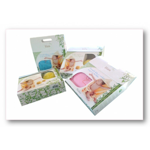 Set de baie Bambus (include: prosop cu gluga, manusa, burete natural de baie (marimea 12), prosop mic),Dr.Brown