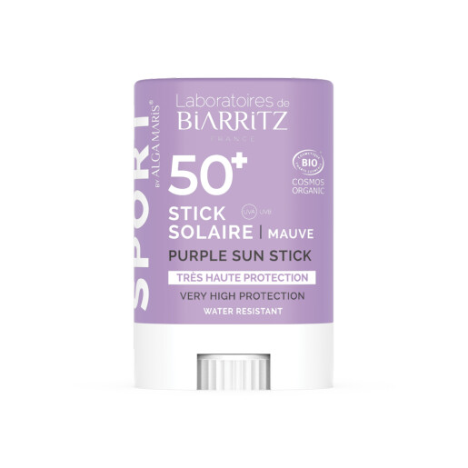 Stick solar SPF50+ sport- calatorii Mauve BIO 12g, LABORATOIRES DE BIARRITZ