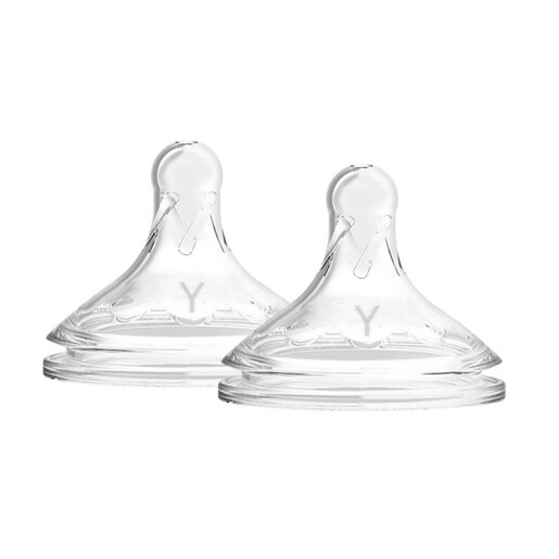 Tetine Gat Larg Options Plus, Silicon, cu taietura in Y(2 pack),Dr.Brown