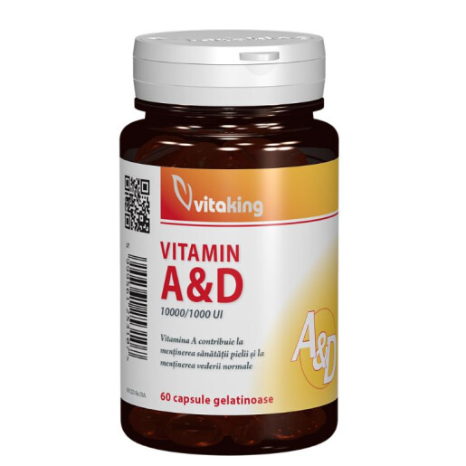 Vitamina A si D (10.000/ 1.000 UI)  - 60 capsule gelatinoase, Vitaking