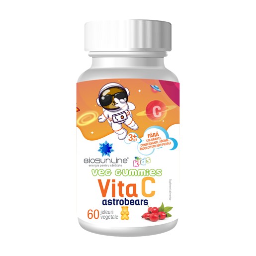 Vita C Kids Veg Gummies Astrobears, 60 jeleuri, BioSunLine