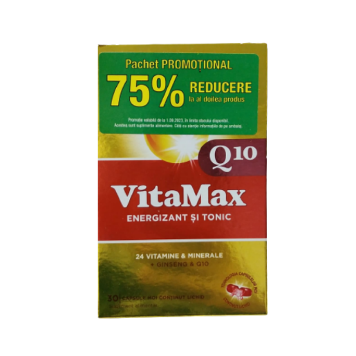 Vitamax Q10 pachet, 30 capsule + 30 capsule (75% la al 2-lea produs) Perrigo