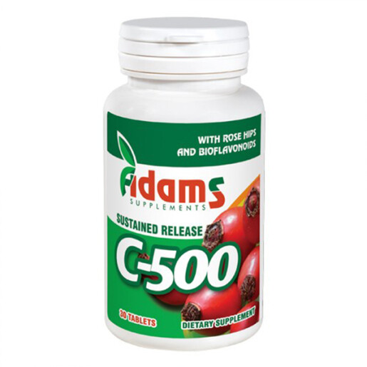 Vitamina C-500 cu Macese, 30 tablete, Adams Vision