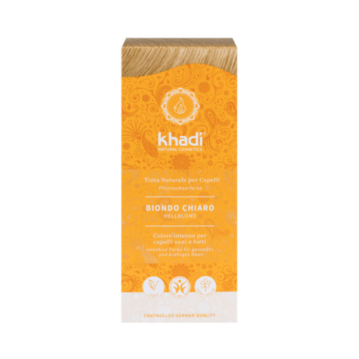 Vopsea de par naturala Henna Blond Deschis, 100g, Khadi