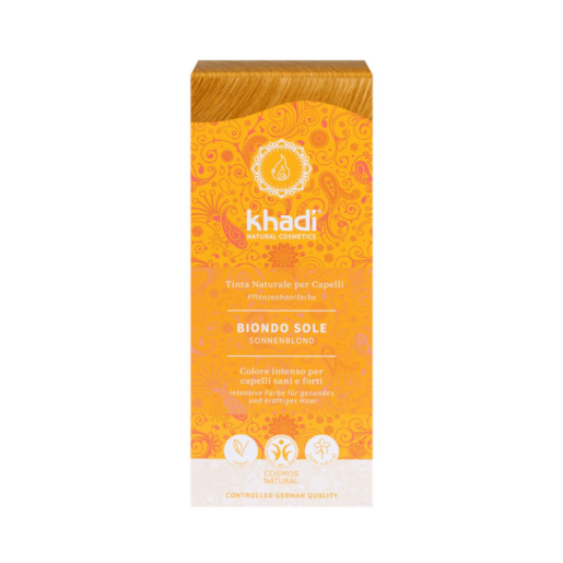 Vopsea de par naturala Henna Blond Sunrise, 100g, Khadi