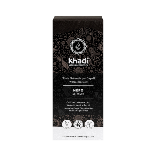 Vopsea de par naturala Henna Negru, 100g, Khadi