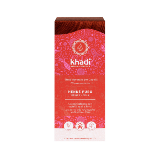Vopsea de par naturala Henna Rosu, 100g, Khadi